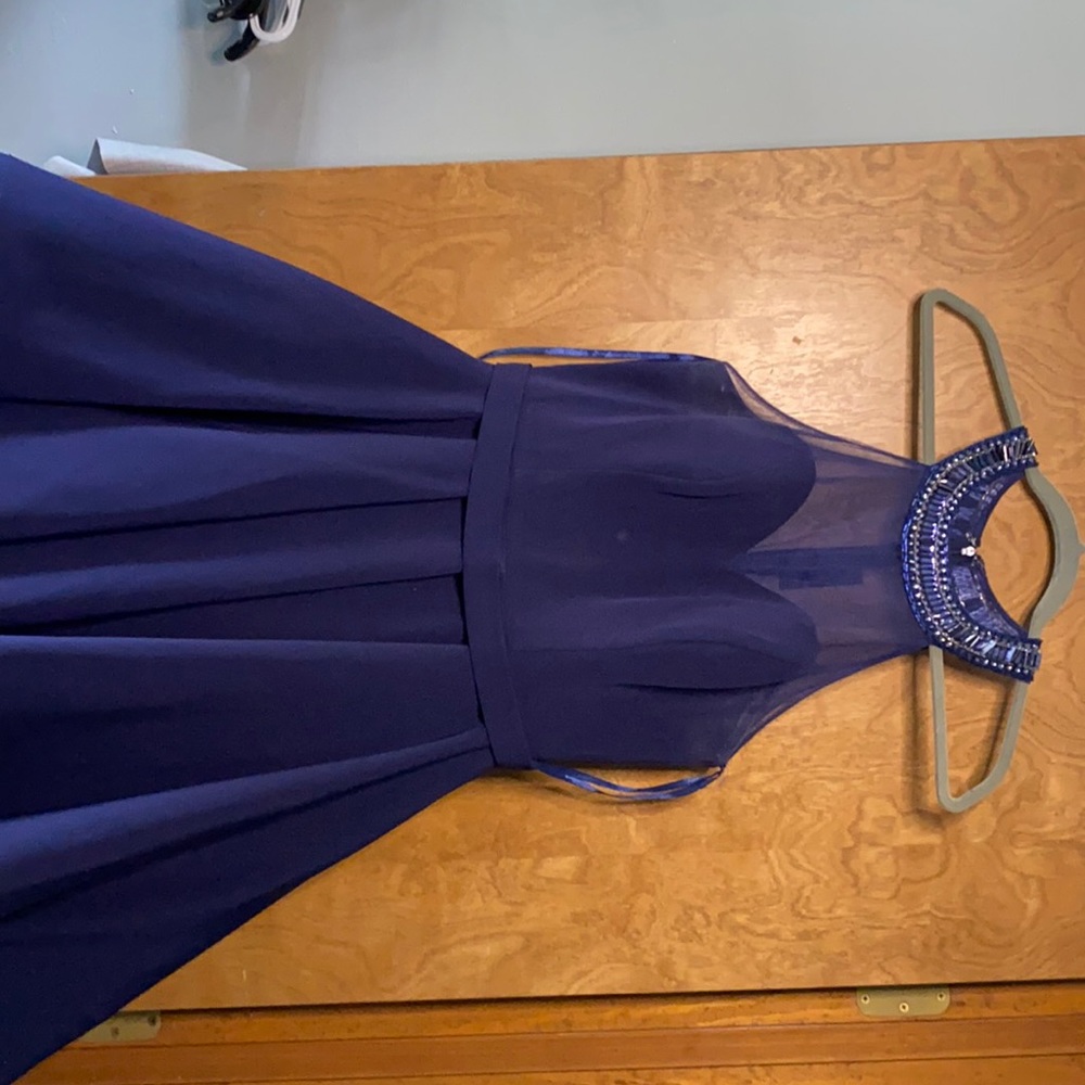 Navy blue Cocktail dress w/ high neck